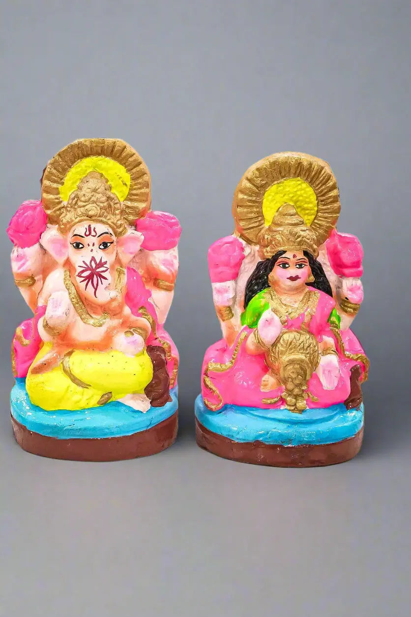 Cow Dung Lakshmi Ganesh Idol – Eco-Friendly Gobar Murti for Diwali & Puja (43% Off)-Upharkaro