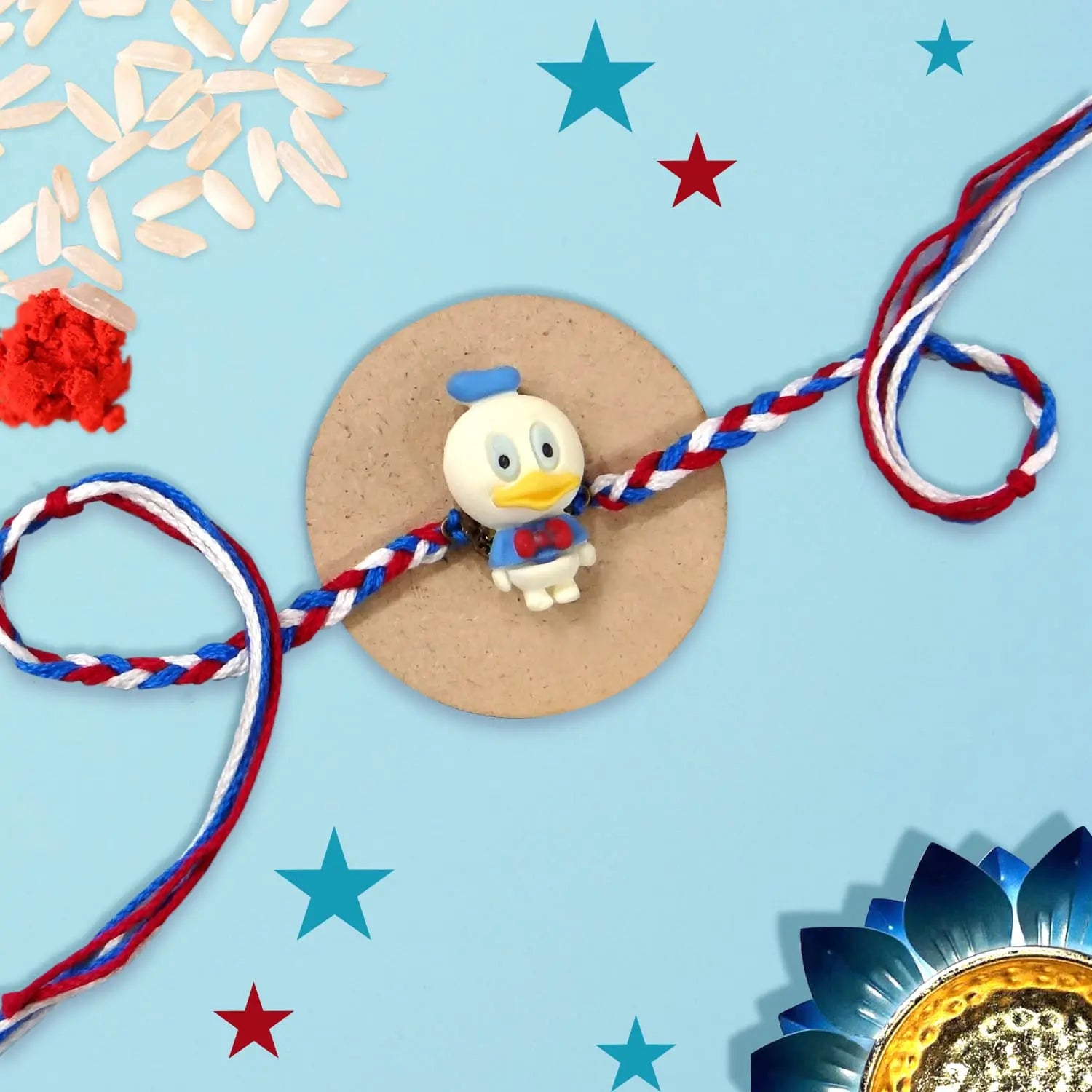 Cute Dewey Cartoon Rakhi for Kids – Soft & Safe Raksha Bandhan Rakhi for Boys & Girls By Upharkaro-Upharkaro
