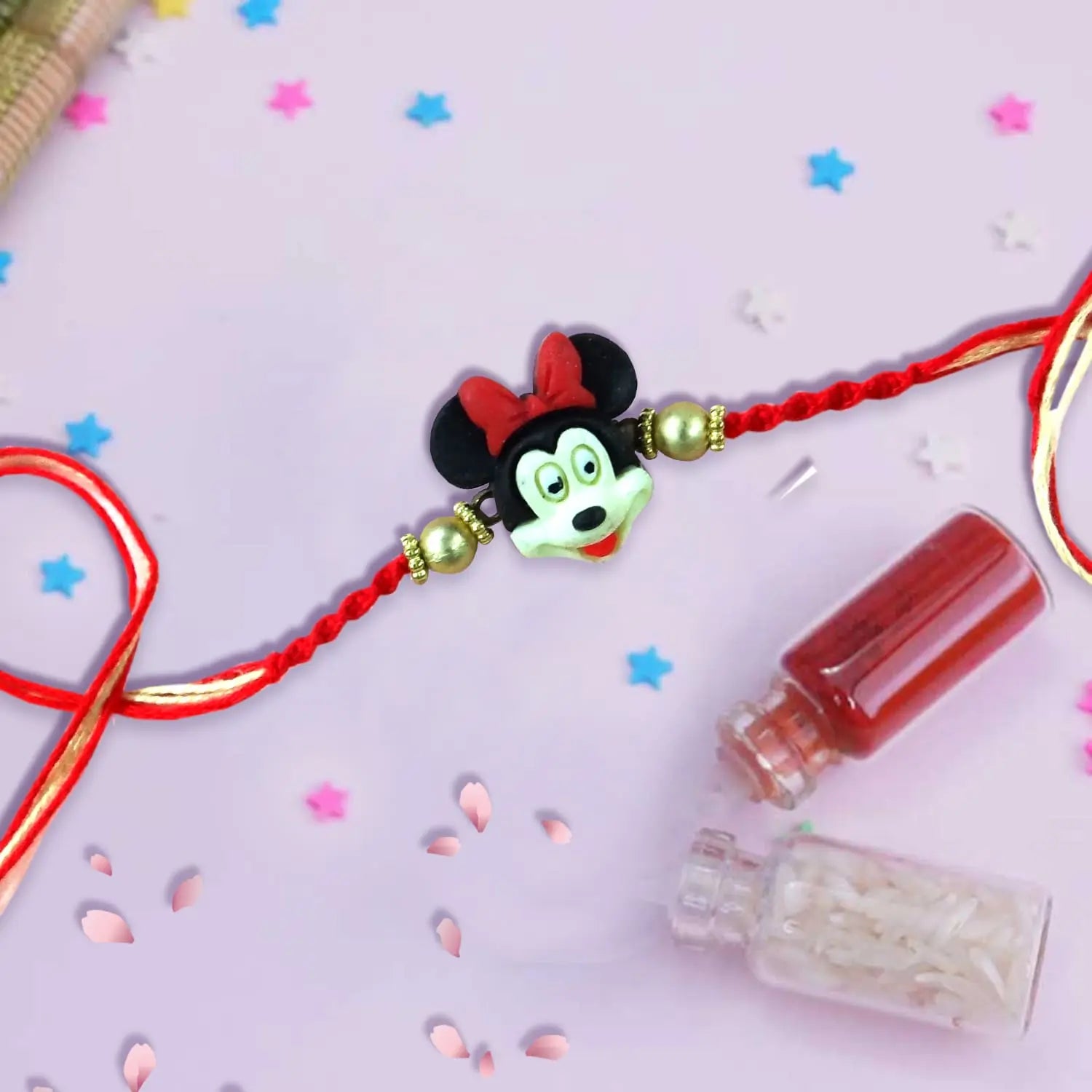Cute Minnie Mouse Kids Rakhi for Girls – Cartoon Rakhi for Raksha Bandhan By Upharkaro-Upharkaro