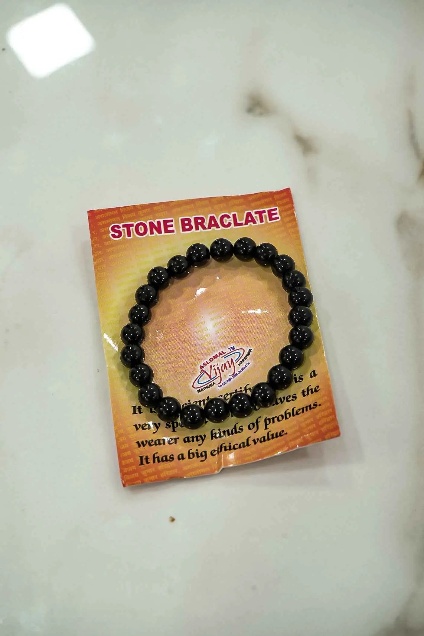 Dark Precious Stone Bracelet – Natural Black Crystal Healing Beads for Men & Women