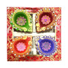 Decorative Handcrafted Clay Diyas Set of 4 – Multicolor, Eco-Friendly, 36% OFF