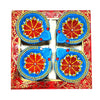 Decorative Handcrafted Clay Diyas – Set of 4 (Multicolor) | 25.25% OFF – Eco-Friendly, Stone Embellished by Upharkaro