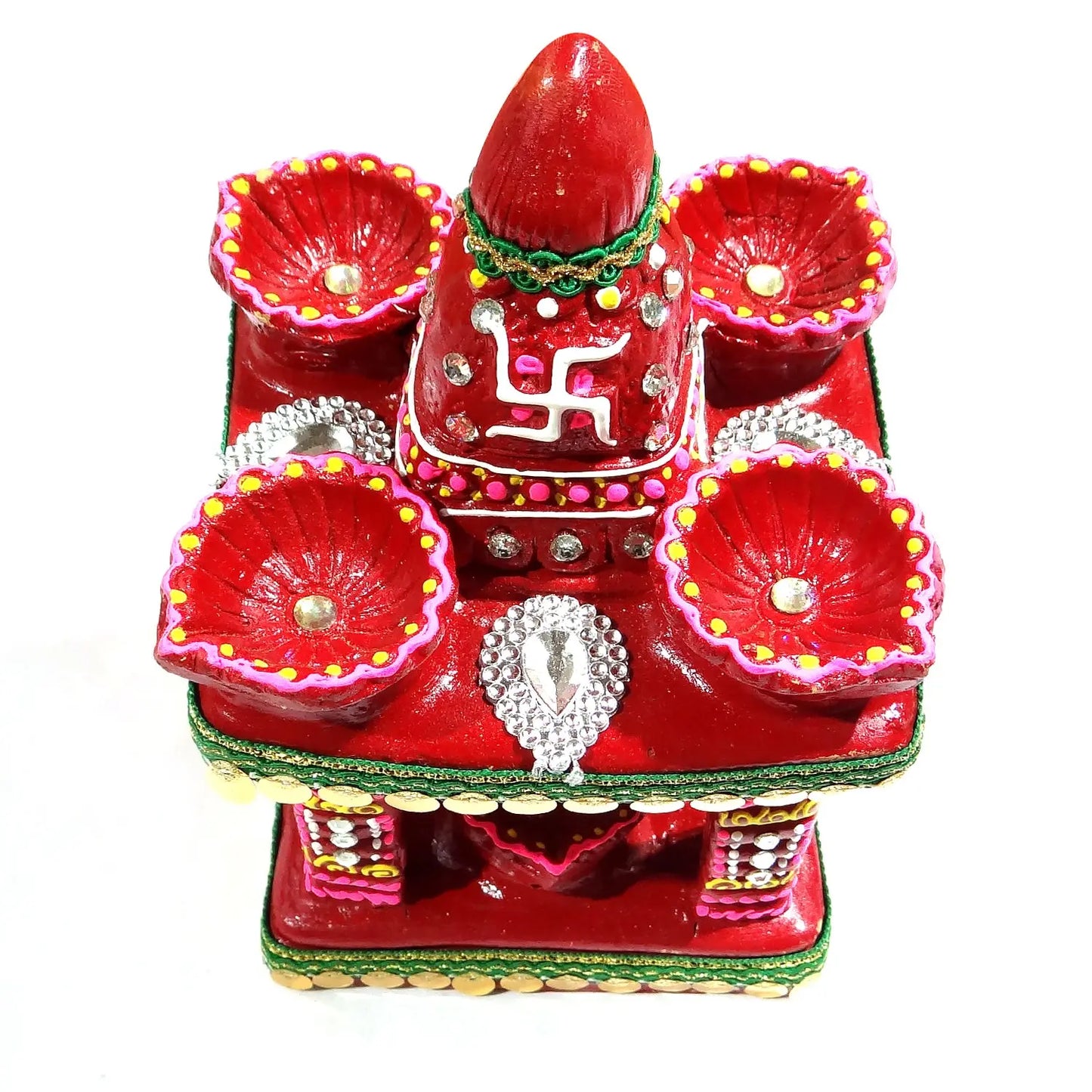 Clay Hatri with Lit Diya 