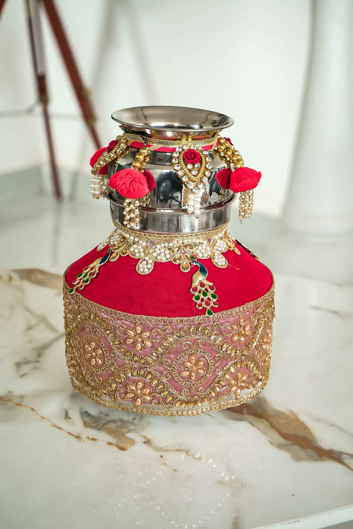 Decorative Kalash With Lota For Pooja-Upharkaro