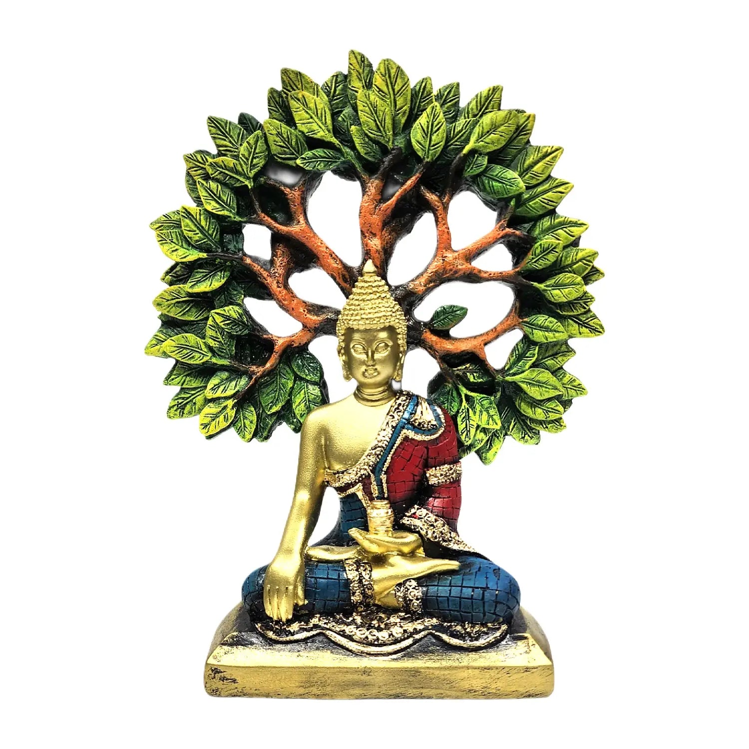 Decorative Resin Buddha Idol Meditating Under Sacred Tree | Peaceful Home & Office Decor Showpiece – 59% OFF Upharkaro