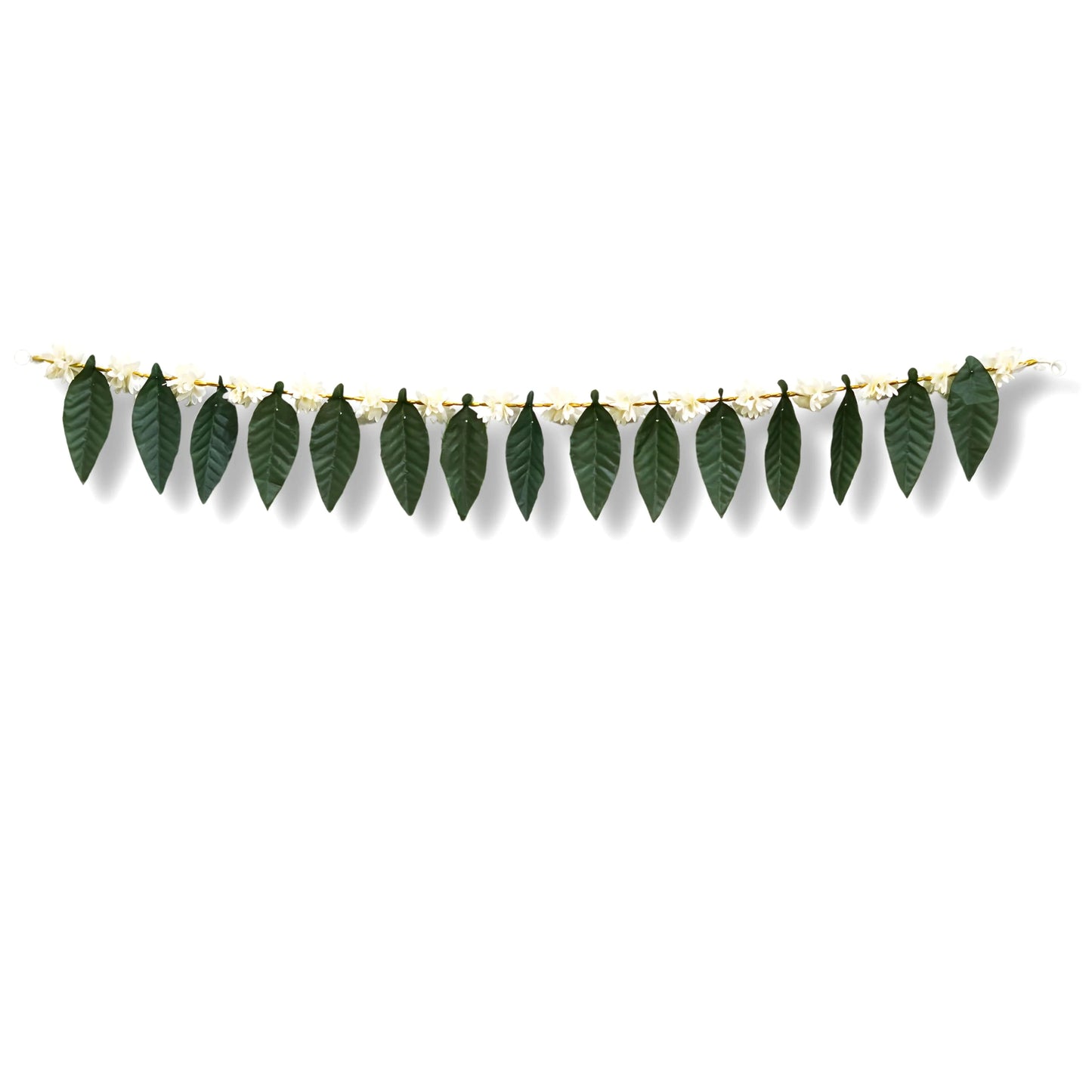 Decorative leaf garland on a white background