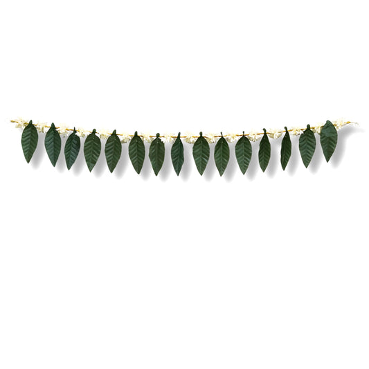 Decorative leaf garland on a white background
