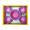 Designer Handpainted Clay Diyas Set of 5 | Multicolor, Eco-Friendly, Festive Décor | 25% OFF