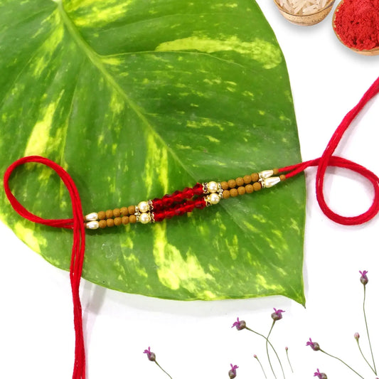 Designer Rakhi for Brother – Rudraksha & Evil Eye Rakhi for Protection, Positivity & Style | Best Rakhi for Brother Online 2024 | Upharkaro-Upharkaro