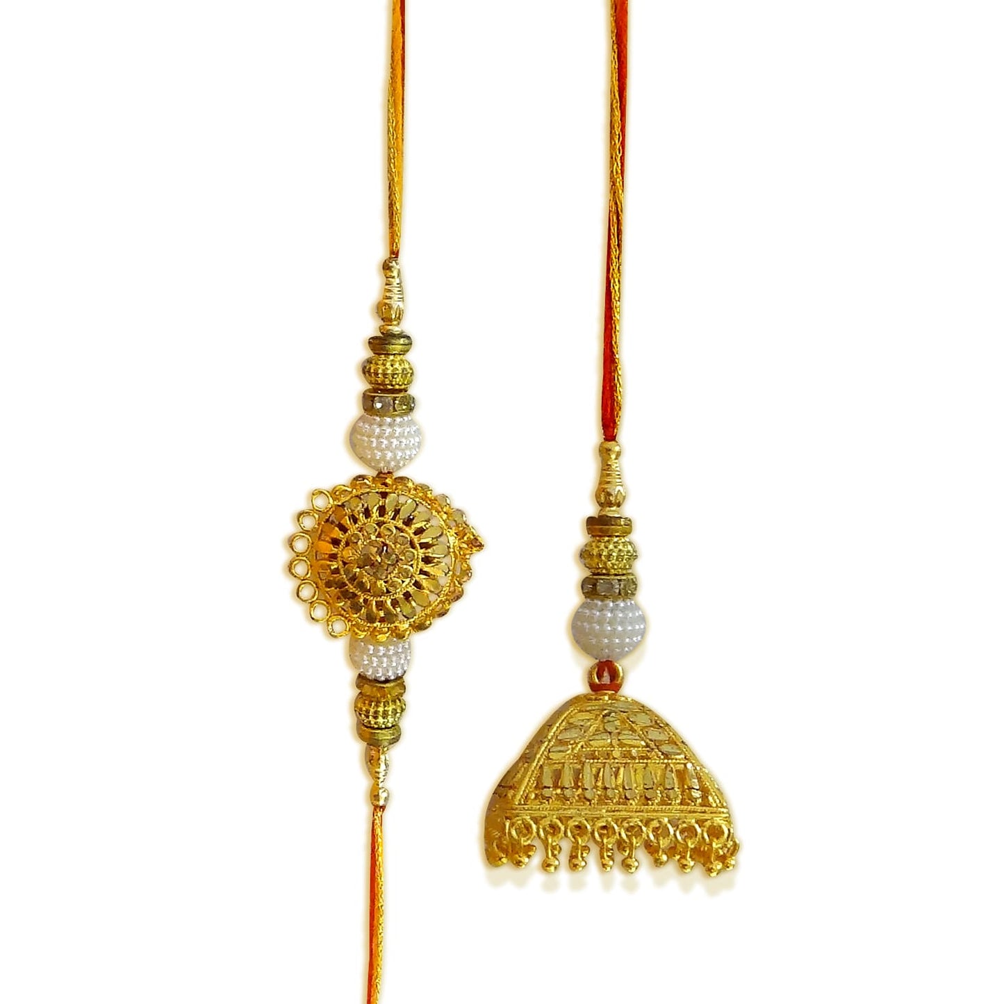 Designer Meenakari Bhaiya Bhabhi Hanging Lumba Rakhi Set by Upharkaro – Traditional Enamel Work Rakhi Combo for Raksha Bandhan 2025-Upharkaro