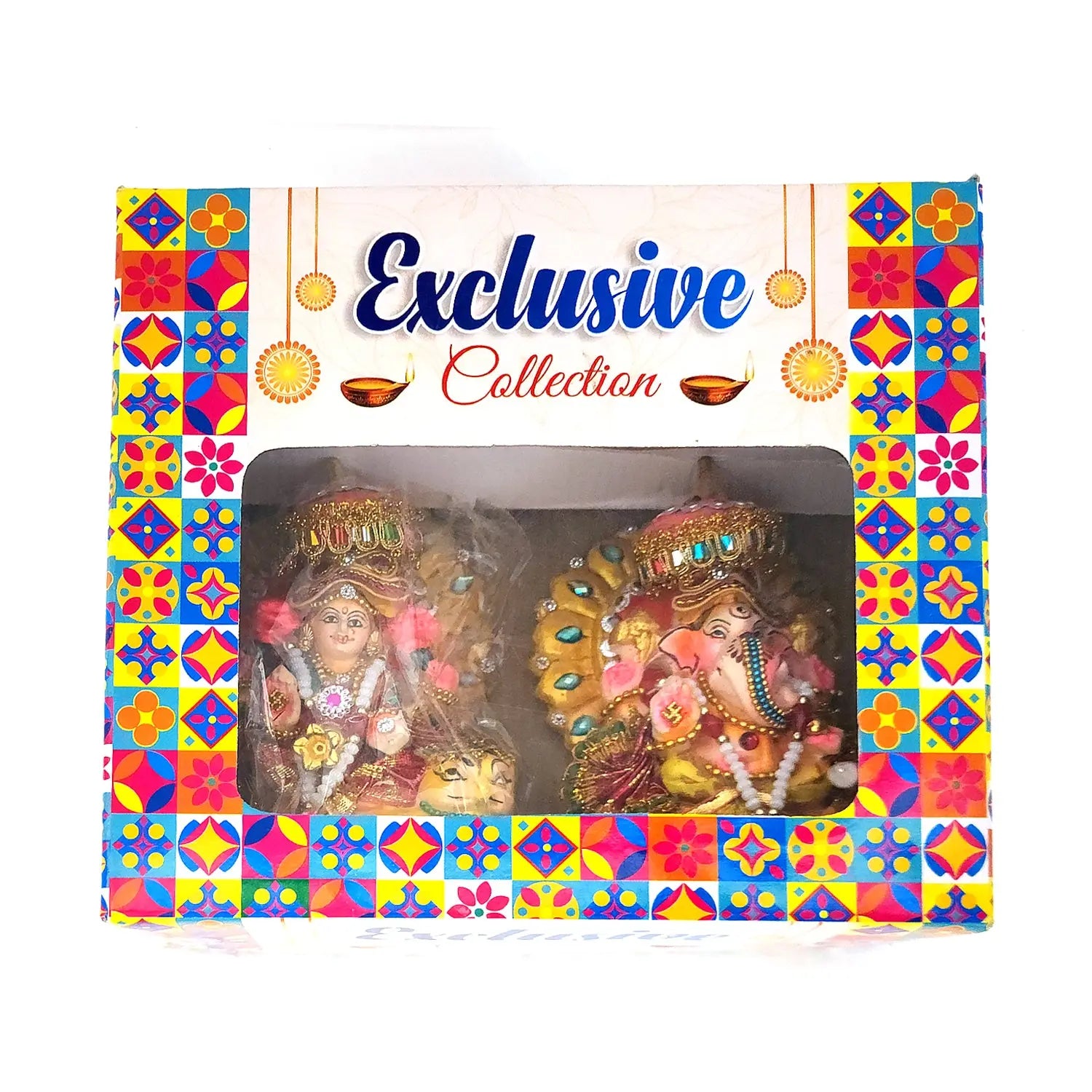 Colorful packaging with two figurines inside, labeled 'Exclusive Collection'.