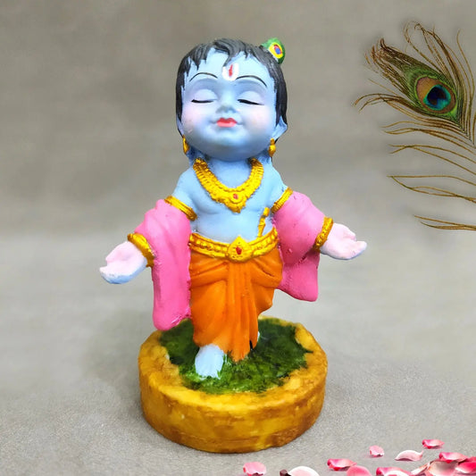 Elegant Bal Krishna Idol – Spiritual Murti for Pooja, Car Dashboard & Home Temple by Upharkaro-Upharkaro