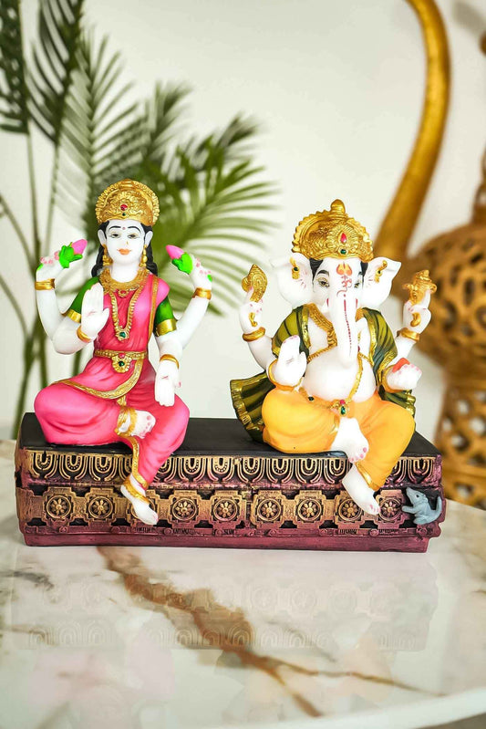 Elegant Decor Lakshmi Ganesha Idol for Pooja Room – 6% OFF | Decorative Murti for Diwali & Home Temple by Upharkaro Upharkaro