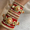 Elegant Gota Patti Bridal Chuda – Handcrafted Red & Golden Wedding Bangles Set by Upharkaro