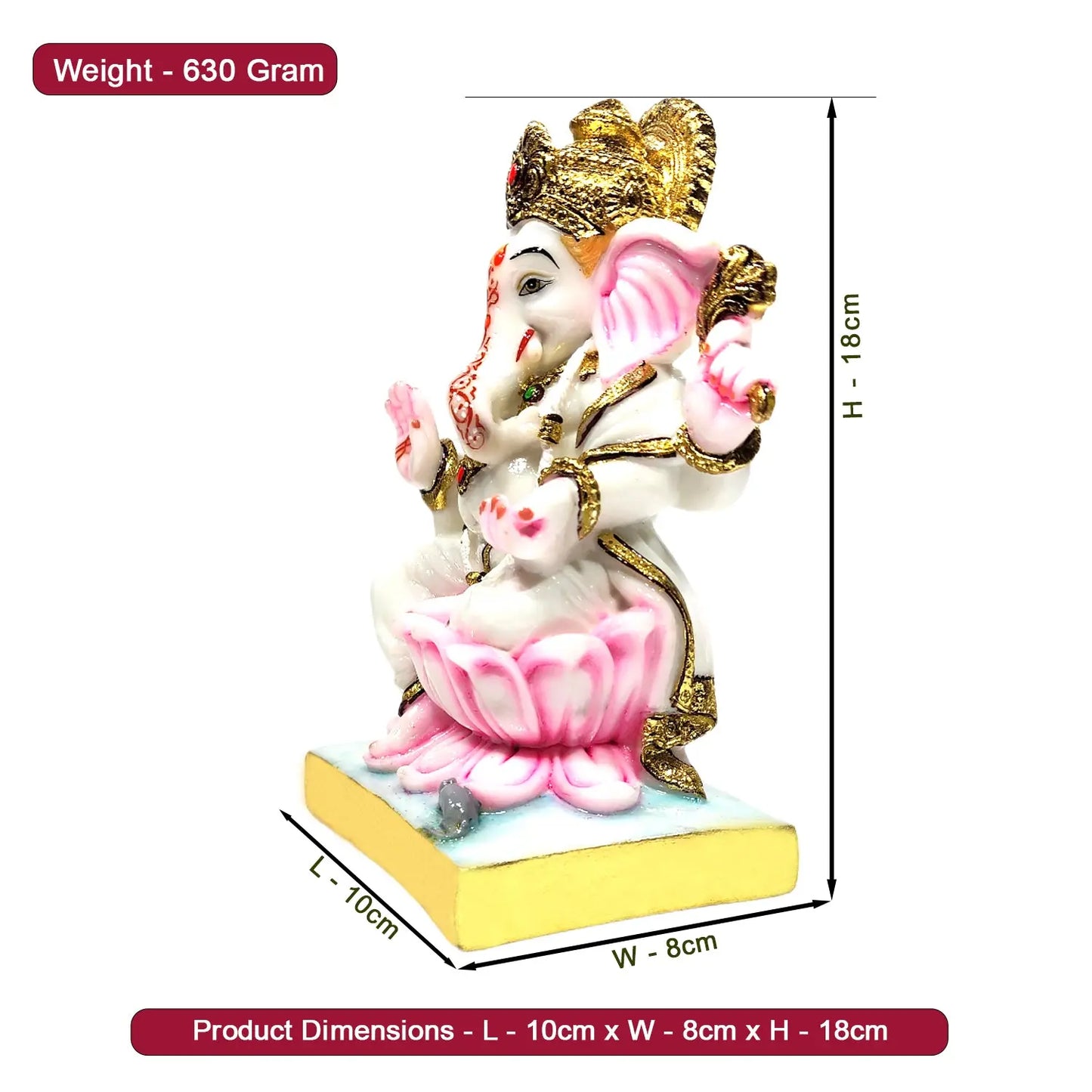 Elegant Resin Lord Ganesha Statue – Handcrafted Decorative Murti for Home & Office | 13% OFF Upharkaro