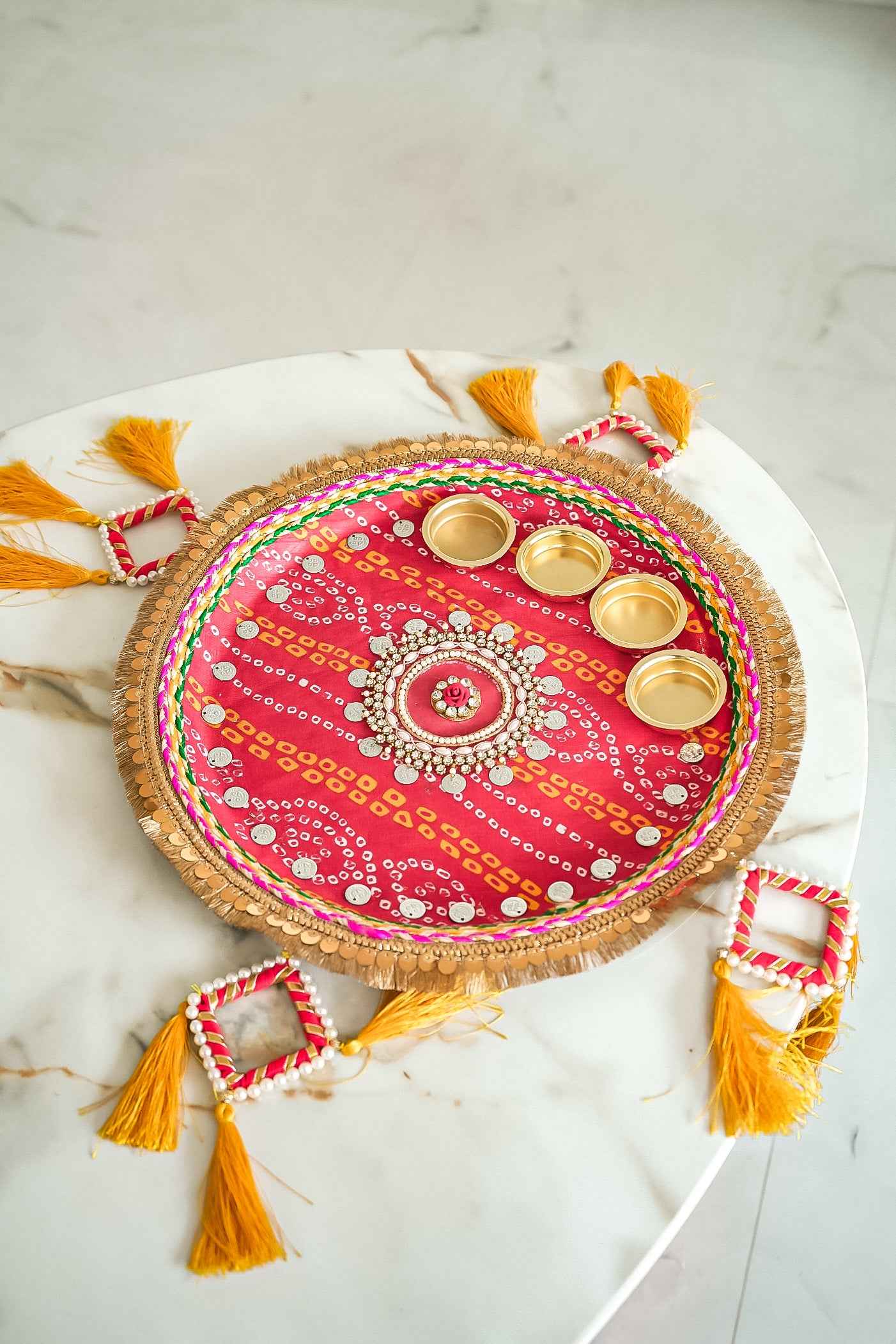 Ethnic Decorative Thali for Diwali, Weddings, and Religious Ceremonies-Upharkaro