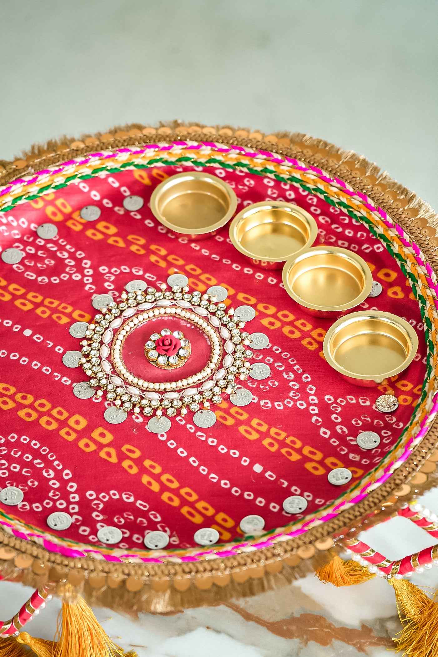 Ethnic Decorative Thali for Diwali, Weddings, and Religious Ceremonies-Upharkaro