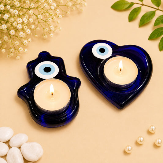 Spiritual Evil Eye Reiki T-Light Holder Set for Positive Energy & Festive Décor By Upharkaro