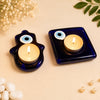 Blue Evil Eye Reiki T-Light Candle Holder Set of 2 for Home, Pooja & Gifting By Upharkaro