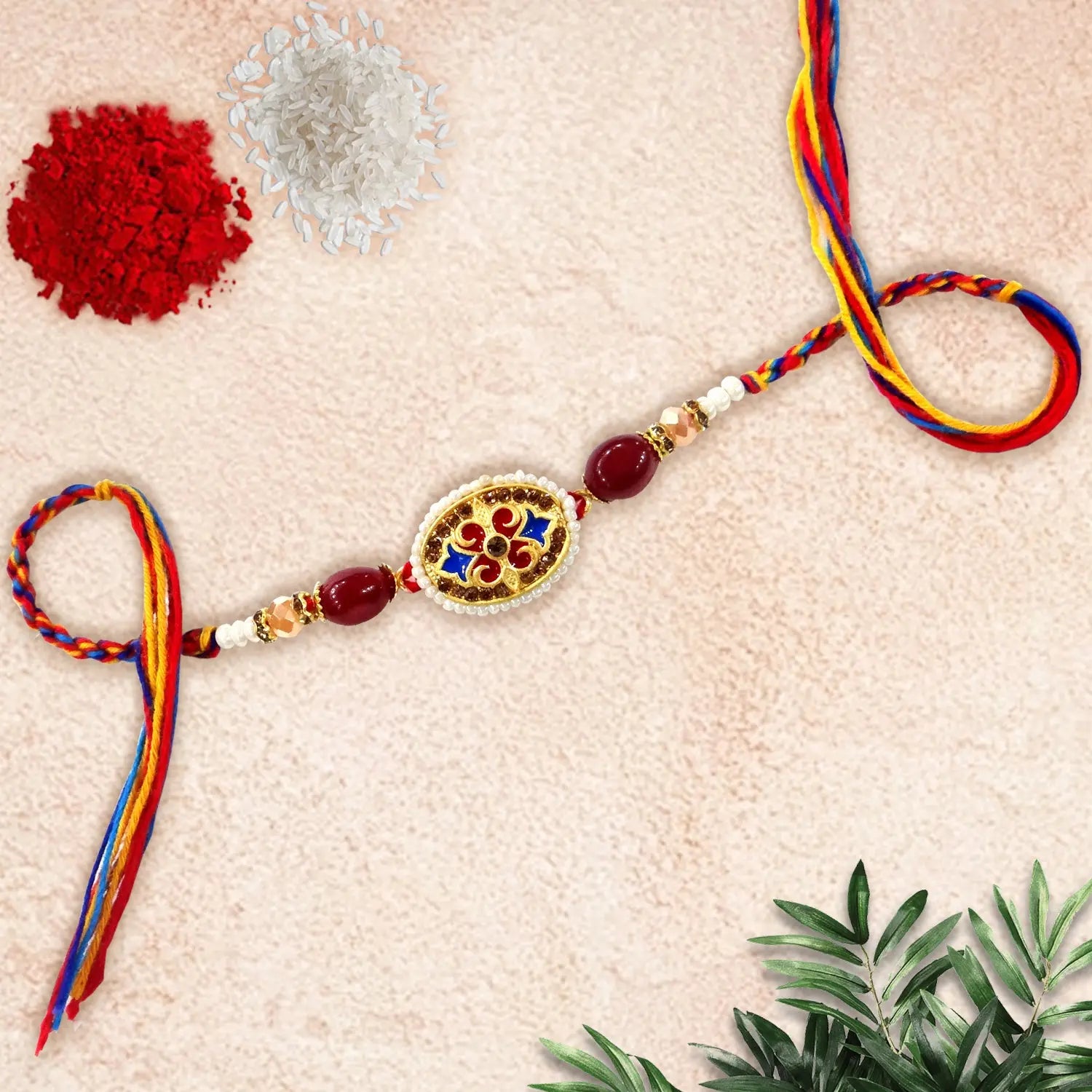 Exclusive Designer Fancy Rakhi with Multicolour Dora Thread – Handcrafted Raksha Bandhan Rakhi By Upharkaro-Upharkaro