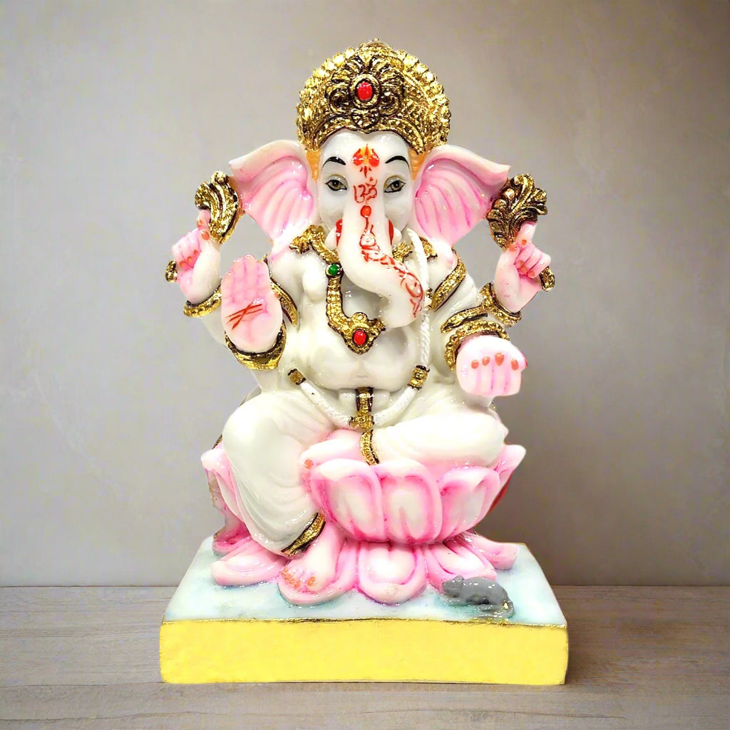 Marble Dust Lord Ganesha Statue-Upharkaro