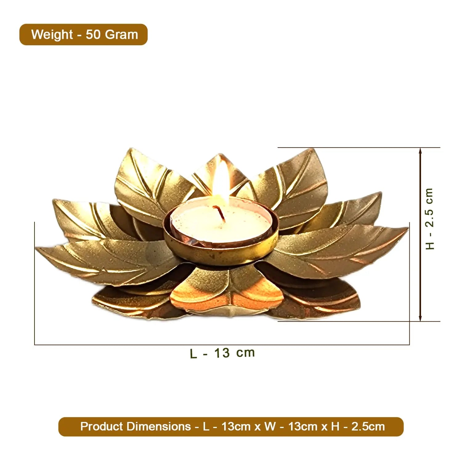 Golden Lotus Shaped Hanging Tealight Holder for Diwali, Home Temple & Festive Décor – Flat 50% OFF | Upharkaro-Upharkaro
