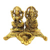 Golden Metal Lakshmi Ganesha Diya | Decorative Pooja Idol by Upharkaro