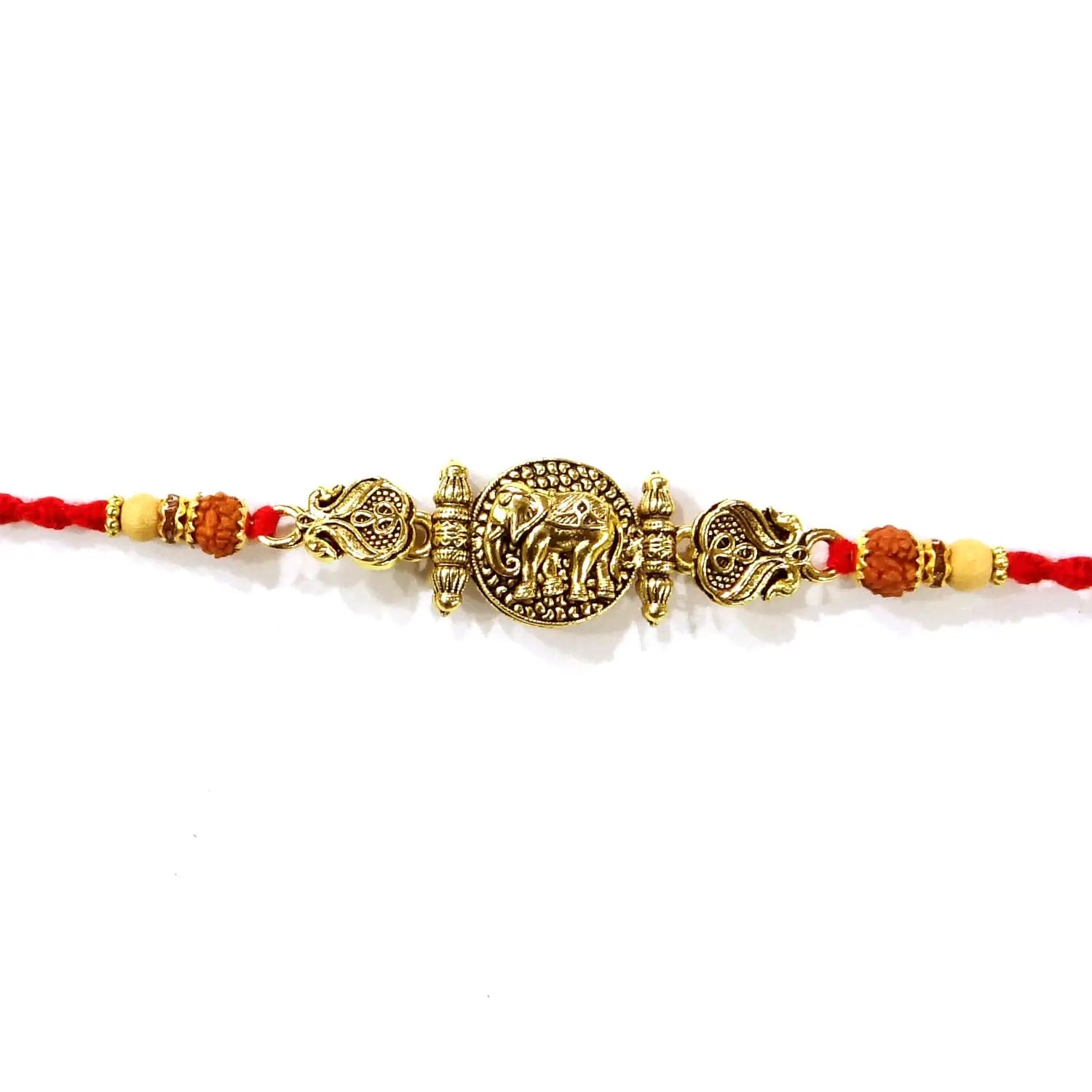 Golden Unique Fancy Rakhi for Brother – Handcrafted Rakhi with Premium Finish by Upharkaro Upharkaro