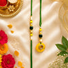 Elegant Bhaiya Bhabhi Lumba Rakhi Set with Pearl Beads | Designer Couple Rakhi for Raksha Bandhan (green)