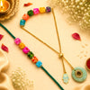 Rainbow Beads Designer Bhaiya-Bhabhi Lumba Rakhi Set with Unicorn Charm & Adjustable Bracelet Style
