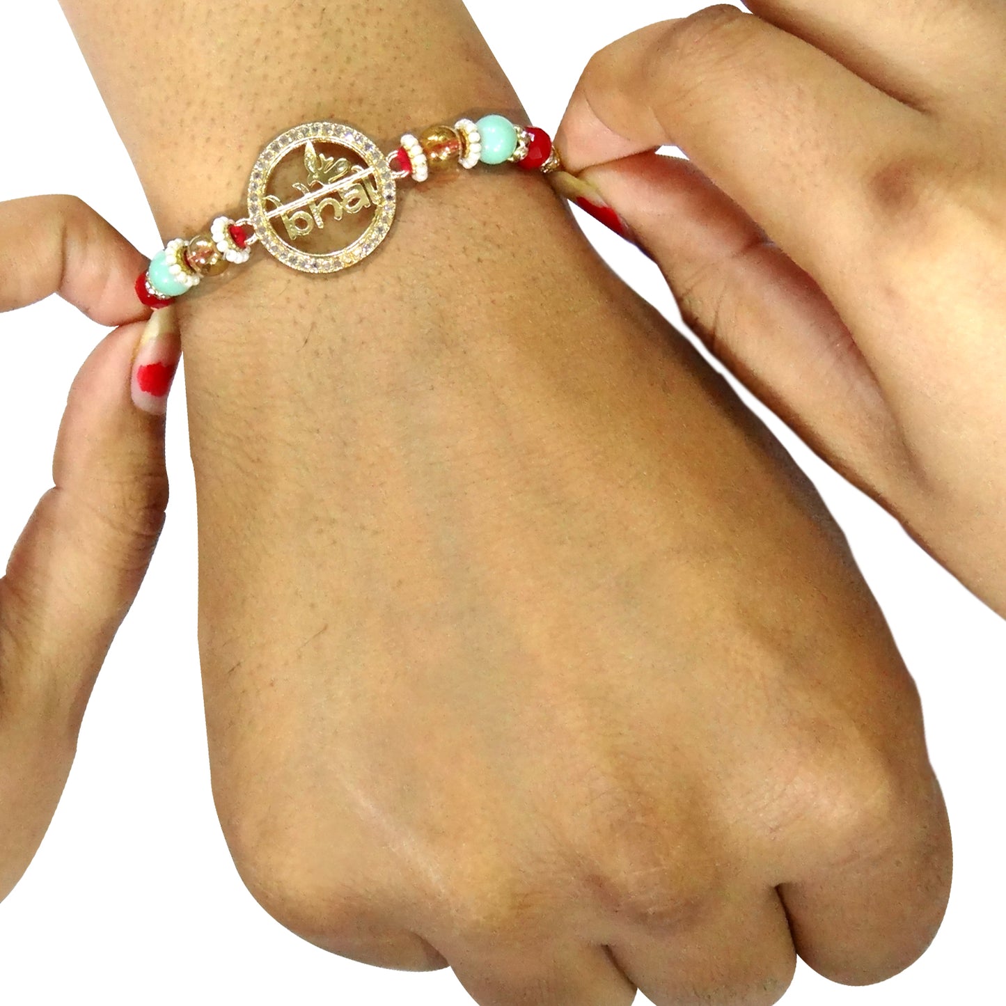 Beautiful Golden Bhai Rakhi for Brother | Premium Designer Rakhi