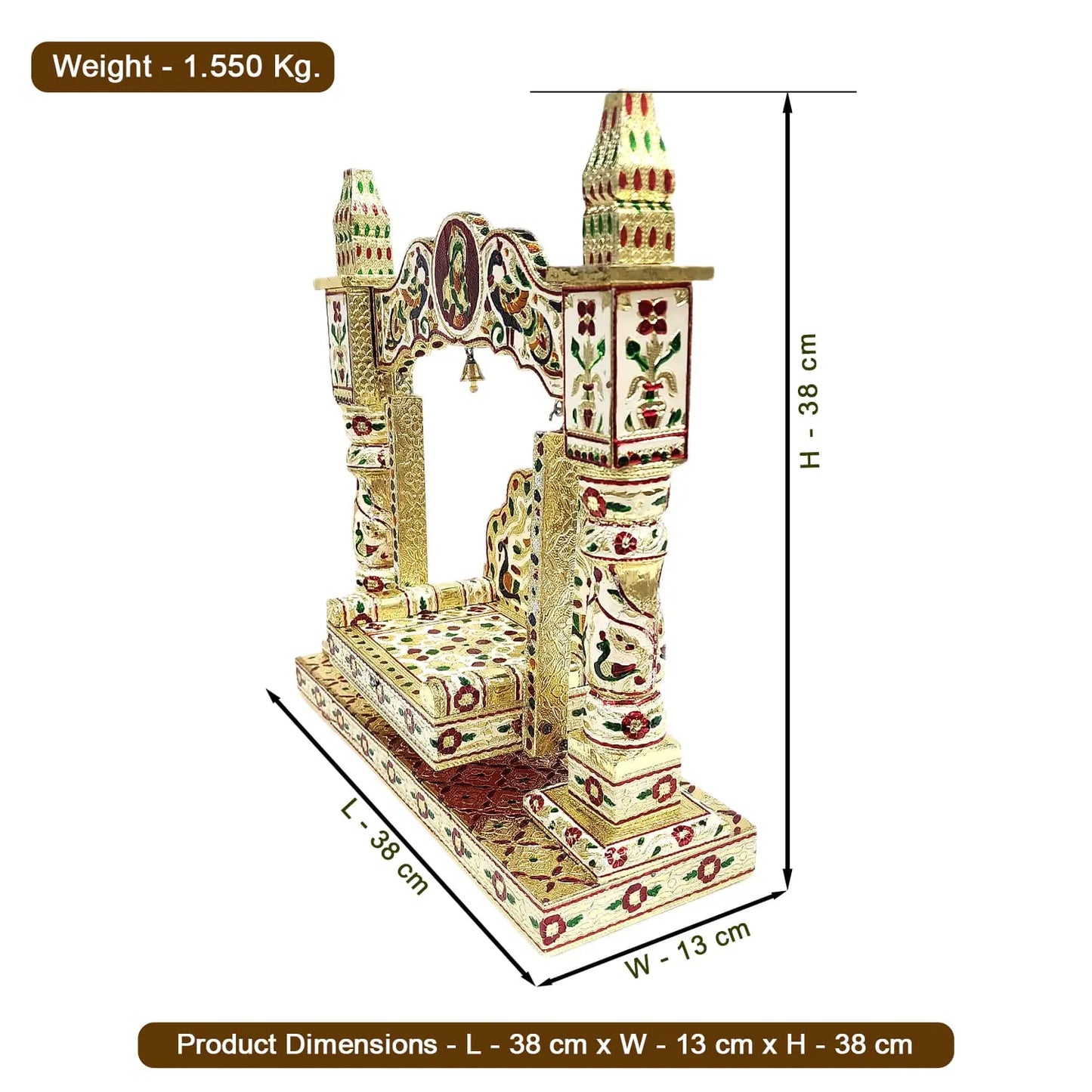 Handcrafted Wooden Bal Gopal Jhula with Meenakari – Beautiful Krishna Swing for Pooja Room, Mandir & Baby Krishna Idol – Now 17% OFF | By Upharkaro-Upharkaro