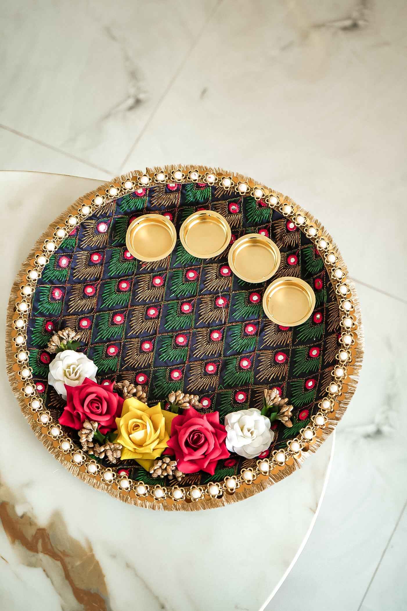 Indian Wedding Festival Thali for Diwali, Rakhi, Navratri & Home Mandir-Upharkaro