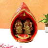 Handmade Clay Laxmi Ganesh Nariyal Hatri with Diya for Diwali – By Upharkaro