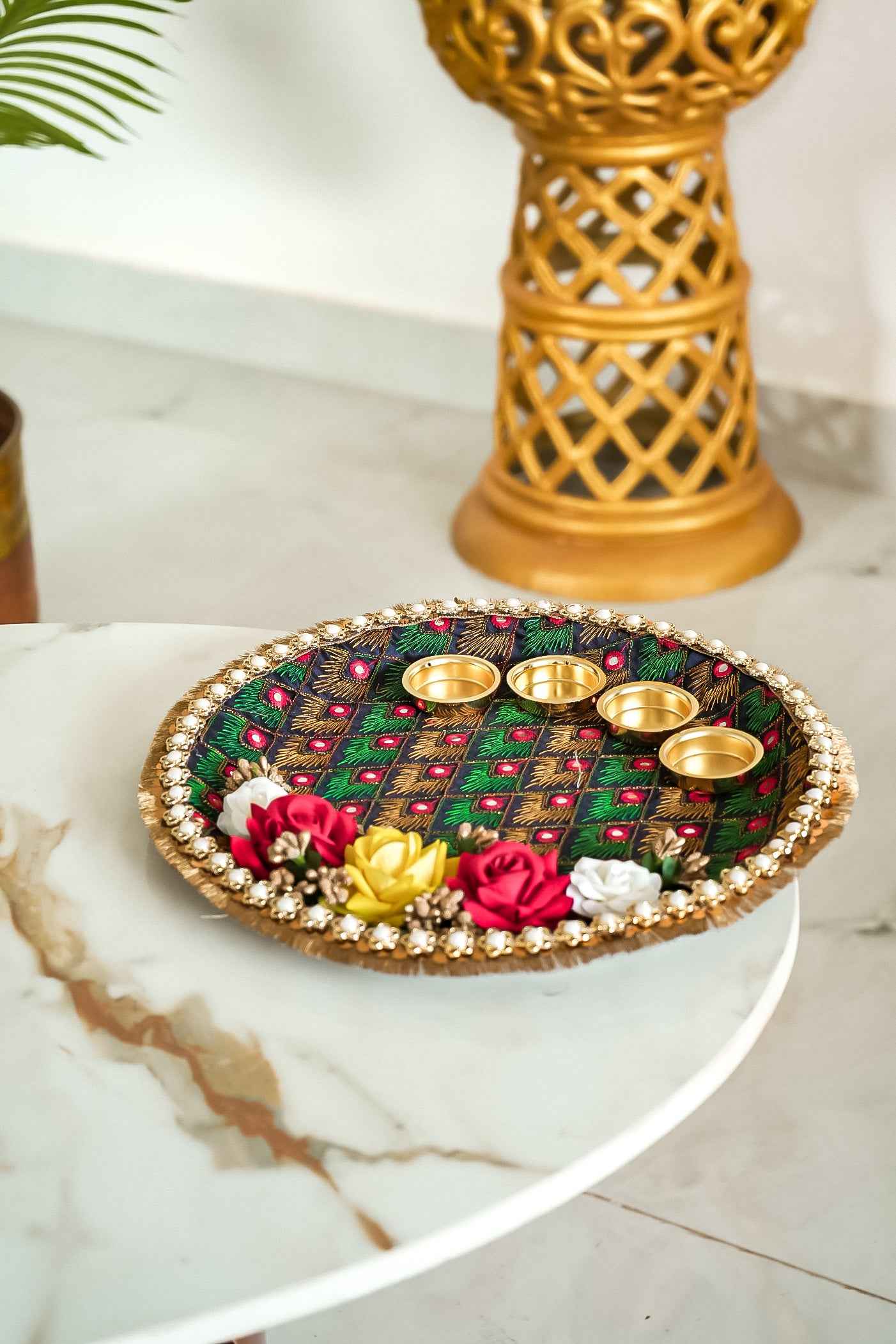 Indian Wedding Festival Thali for Diwali, Rakhi, Navratri & Home Mandir-Upharkaro