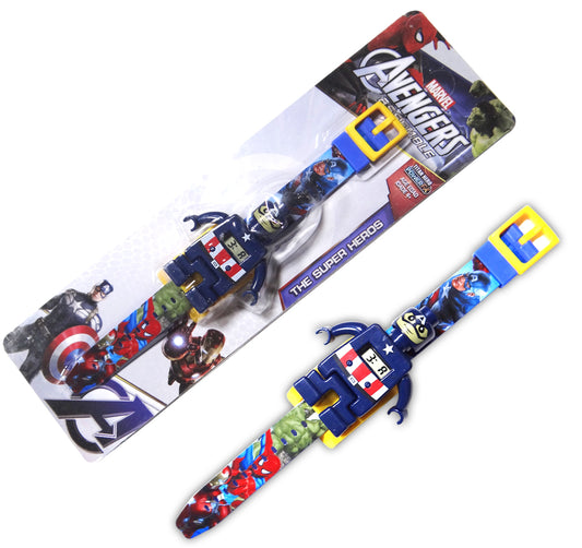 Captain America Kids Rakhi Watch for Boys | Superhero Digital Toy Wrist Rakhi | Cartoon Character Raksha Bandhan Gift for Kids By Upharkaro
