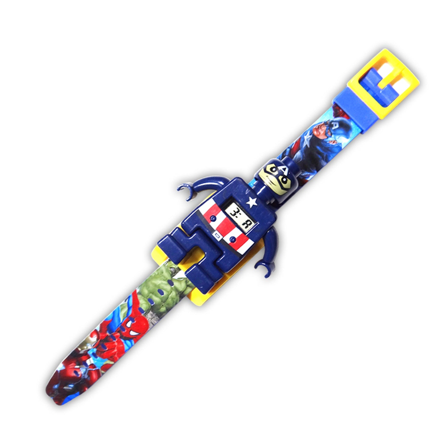 Captain America Kids Rakhi Watch for Boys | Superhero Digital Toy Wrist Rakhi | Cartoon Character Raksha Bandhan Gift for Kids By Upharkaro