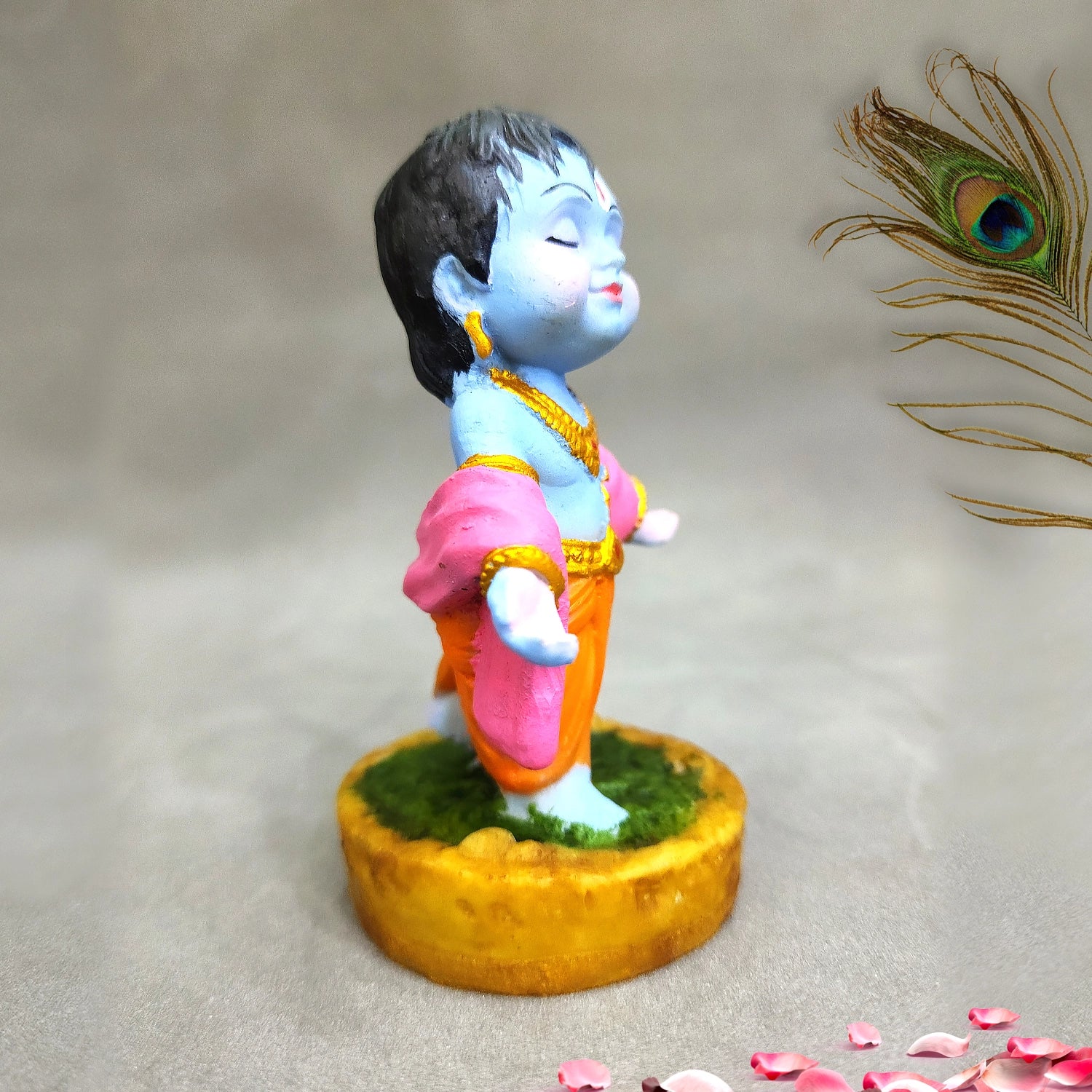 Elegant Bal Krishna Idol – Spiritual Murti for Pooja, Car Dashboard & Home Temple by Upharkaro-Upharkaro