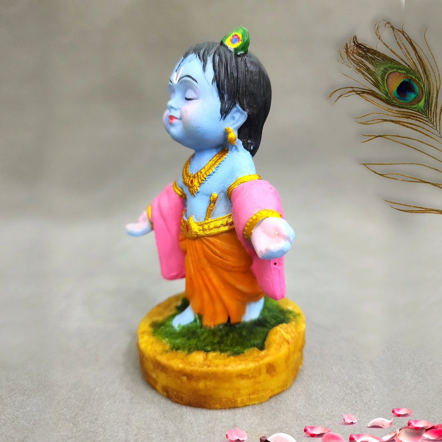 Elegant Bal Krishna Idol – Spiritual Murti for Pooja, Car Dashboard & Home Temple by Upharkaro-Upharkaro