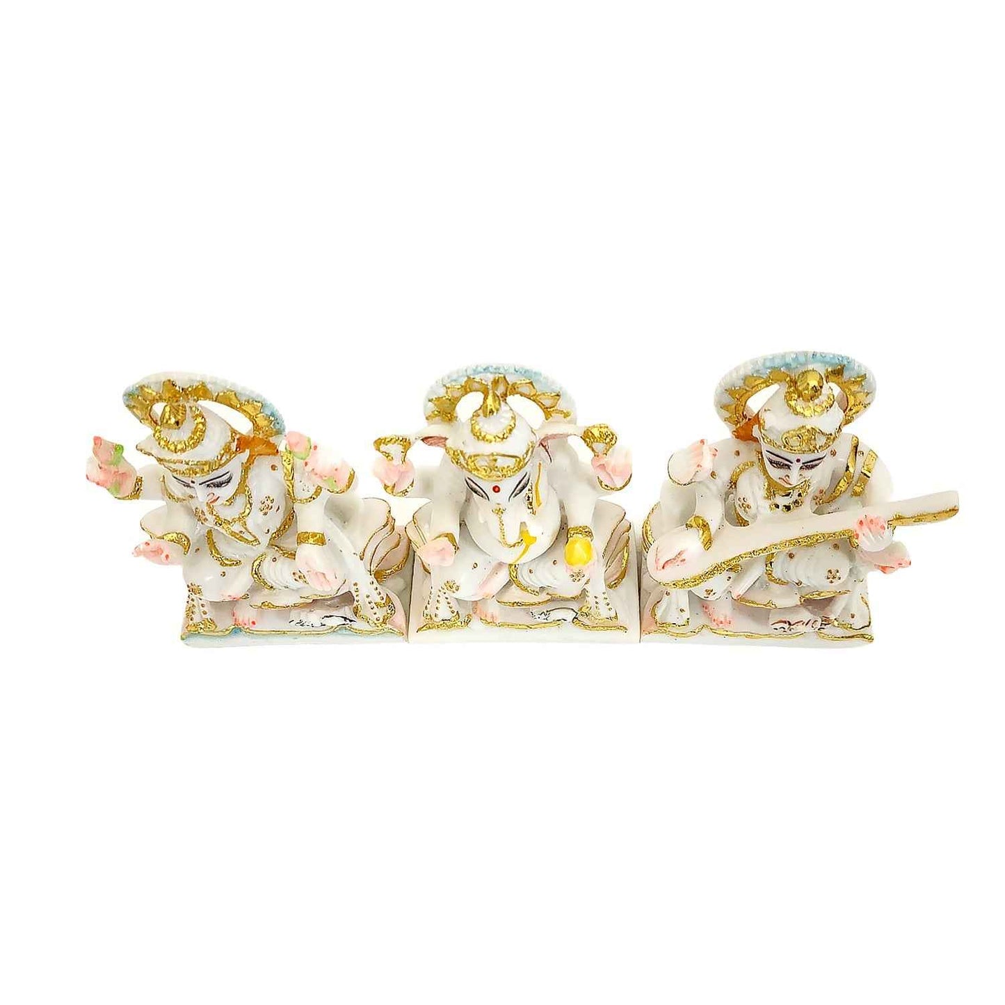 Marble Dust Divine Laxmi Ganesh Saraswati Idol Set (6 Inch) By Upharkaro