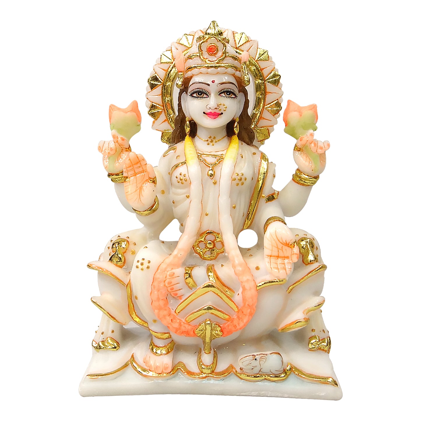 Marble Dust Divine Laxmi Statue ( 9 Inch ) By Upharkaro