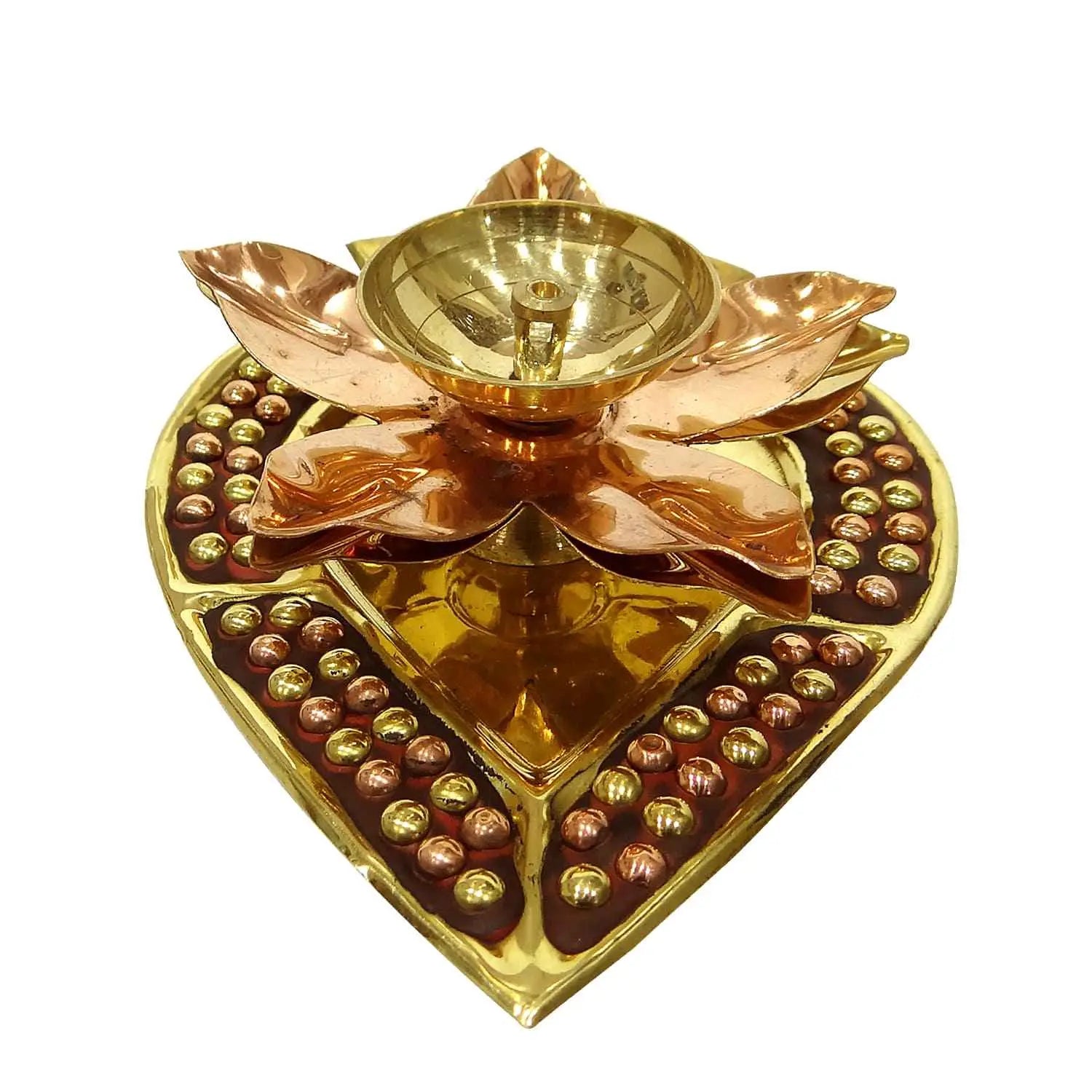 Lotus Patte shaped Brass Akhand Diya By Upharkaro-Upharkaro