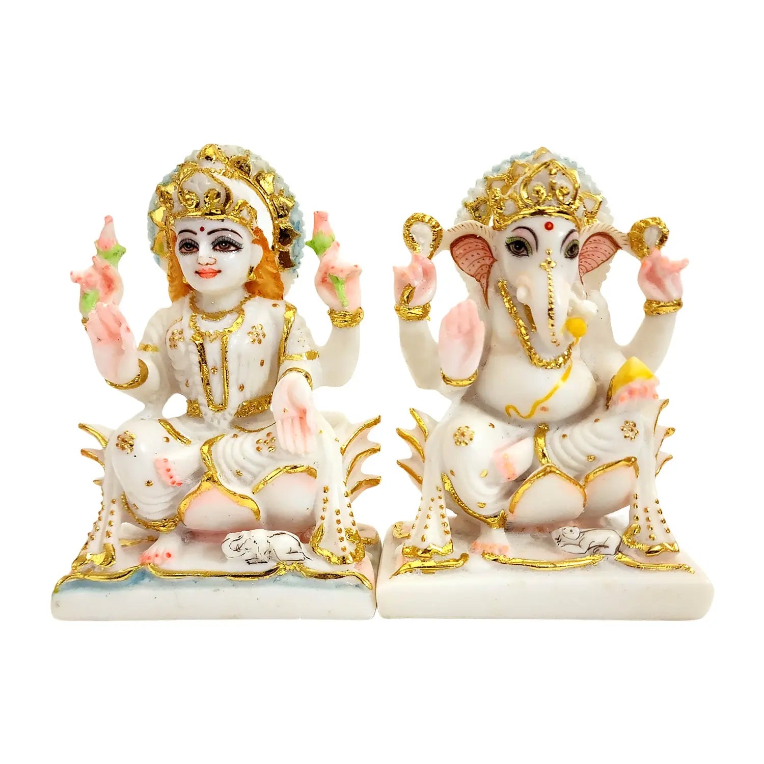 Marble Dust Divine Laxmi Ganesh Idol Set (6 Inch) By Upharkaro Upharkaro