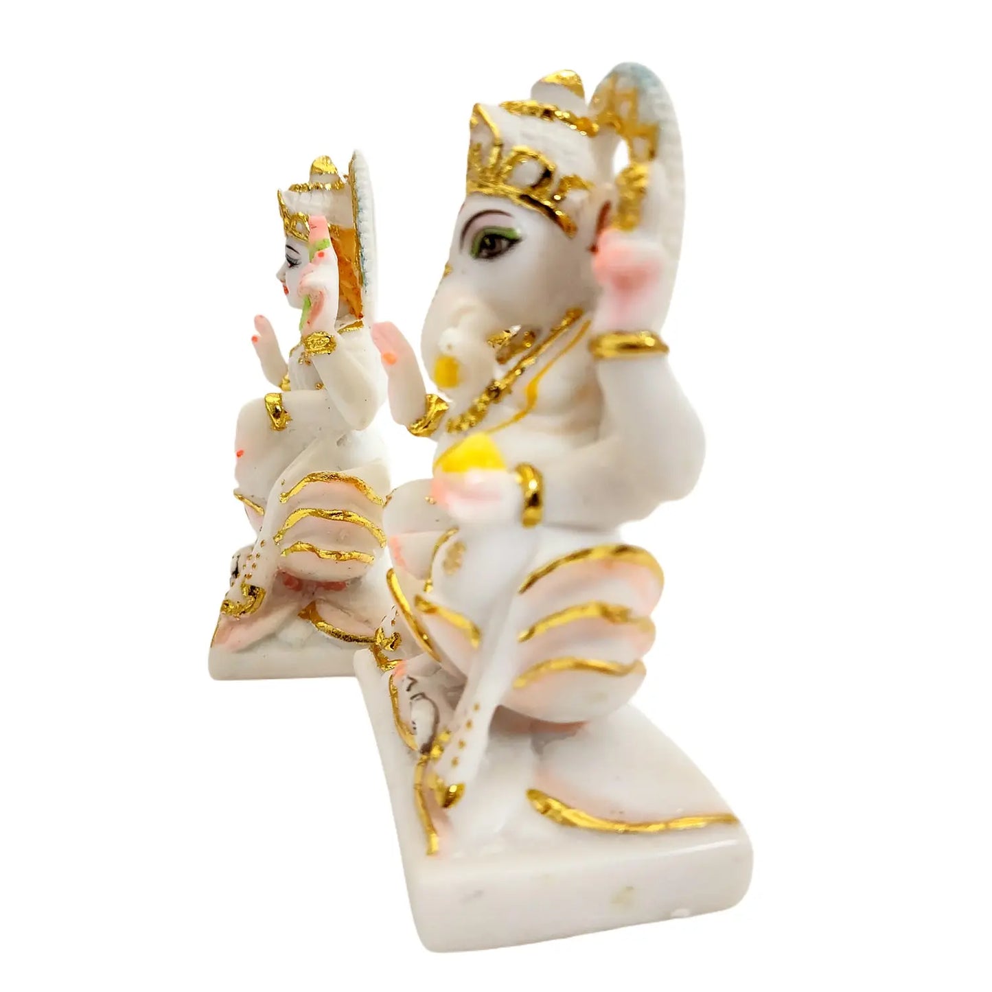 Marble Dust Divine Laxmi Ganesh Idol Set (6 Inch) By Upharkaro Upharkaro