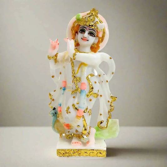 Marble Dust Krishna Idol ( 6 Inch ) By Upharkaro-Upharkaro