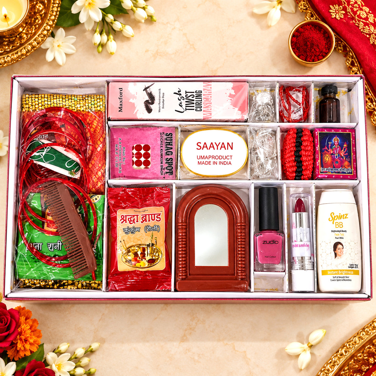 Upharkaro Mata Rani Shringar Kit – 21 Shringar Items | Complete Mata Ke Singar Set for Navratri, Durga Pooja & Temple Decoration