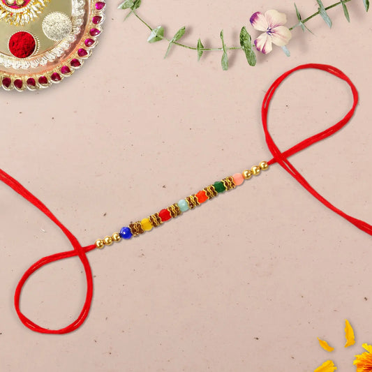 Multi Color Stones Rakhi for Brother – Designer Rakhi | Upharkaro-Upharkaro