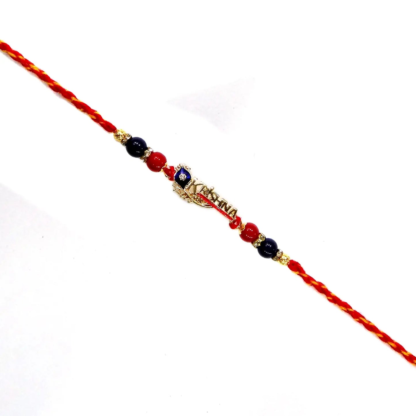 Multi Stone Morpankh Krishna Vrindavan Rakhi for Brother – Divine & Elegant Rakhi Design | Upharkaro-Upharkaro