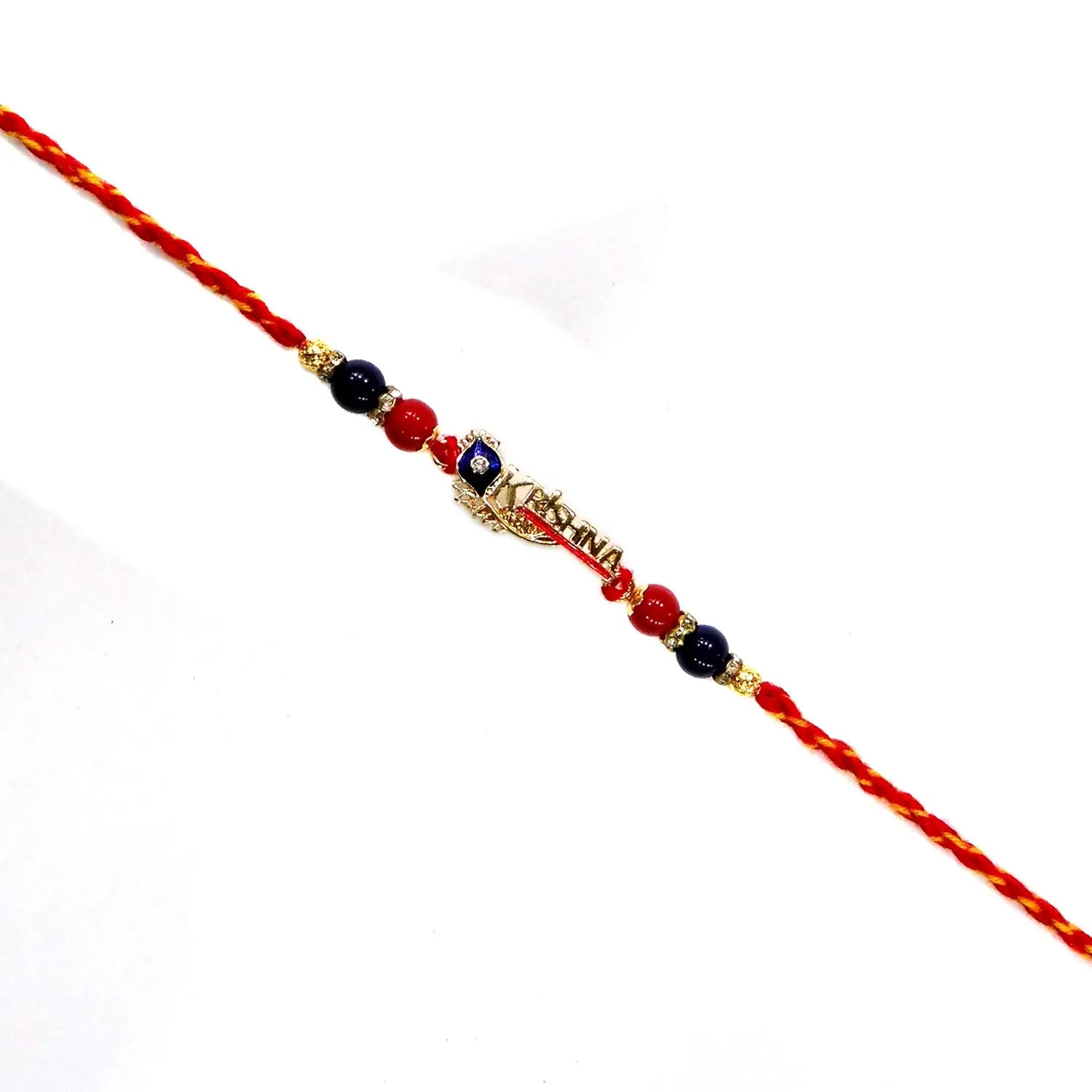Multi Stone Morpankh Krishna Vrindavan Rakhi for Brother – Divine & Elegant Rakhi Design | Upharkaro-Upharkaro