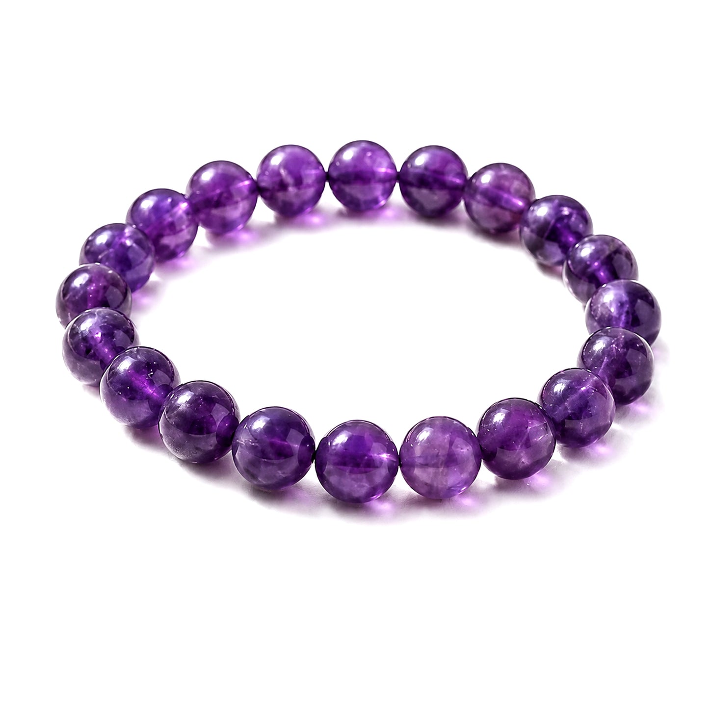 Upharkaro Lab Certified Natural Amethyst Stone Bracelet for Men & Women | Healing, Protection, Peace & Positive Energy Crystal Bracelet